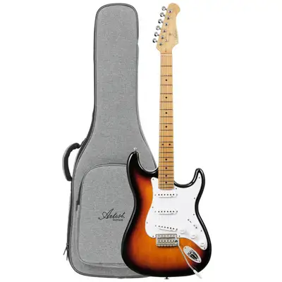 Artist AS10 Sunburst Electric Guitar w/ Single Coil Pickups & Padded Bag