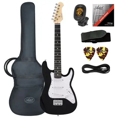 Artist AS34 Black 3/4 Size Electric Guitar w/ Case