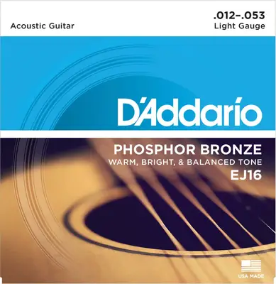 D'Addario EJ16 12-53 Phosphor Bronze Acoustic Guitar Strings