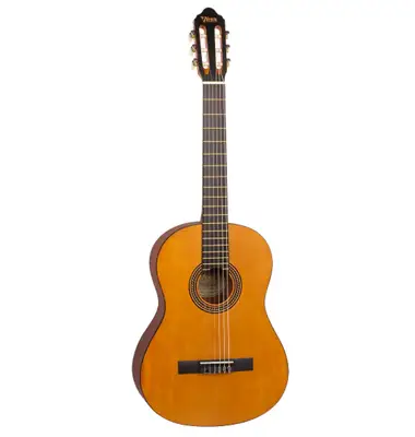 Valencia VC204L 4/4 Left-Handed Classical Guitar - Natural w/ Case